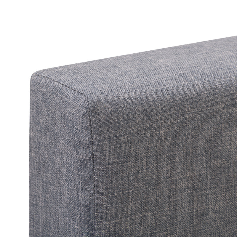 Upholstered Slat Bed, Twin, Gray