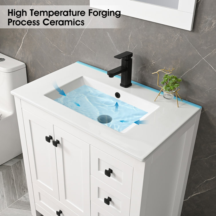 Wayfair Single with Bathroom Top Set Saving Water Home Reviews Ceramic Faucet Beachcrest | Vanity and 30\