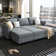 U-Shaped Sleeper Sectional Reversible Modular Sectional Sofa