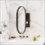 Pharmacie encastrable ovale 20 po x 34 po avec cadre en métal, miroir et tablettes réglables pour le rangement de la salle de bain