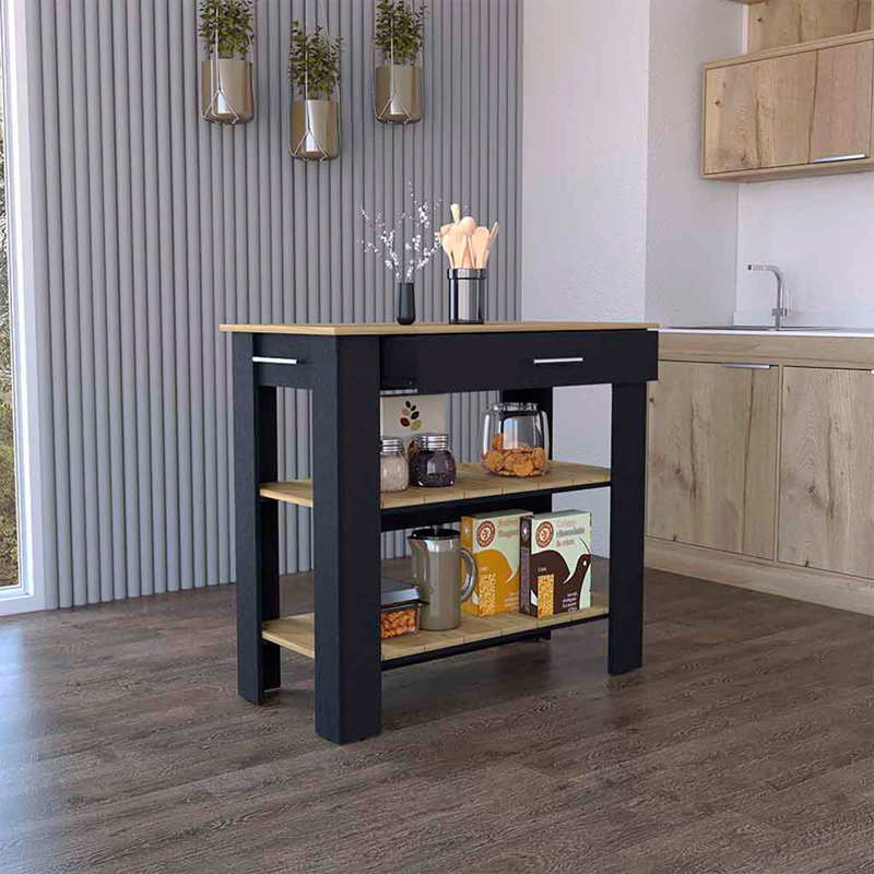 Îlot de cuisine 40 po, deux tablettes