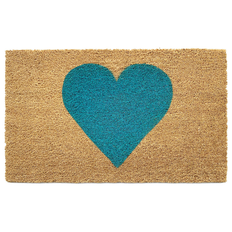 Paillasson 17 po x 29 po brun et turquoise, 17" X 29"