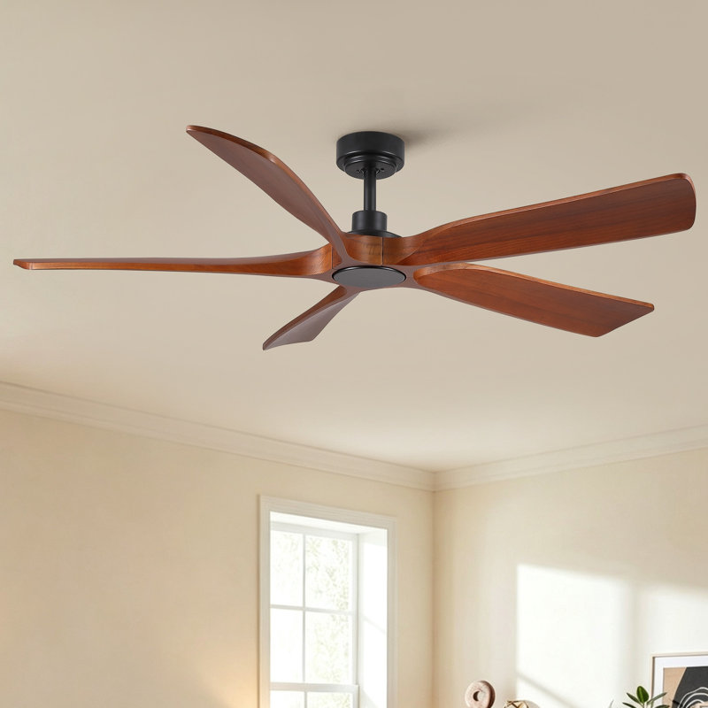 Ventilateur de plafond en bois massif rustique de 60 po sans lumière Homewood, 60" with No Light