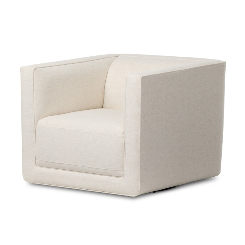 Phillip Swivel Chair-Delta Tweed, Nomad Snow Crypton Performance Weave