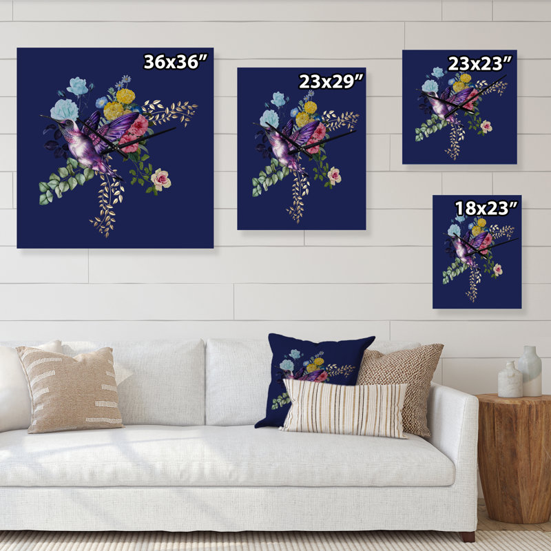 Petit oiseau sur un bouquet de fleurs sauvages I, Moyen