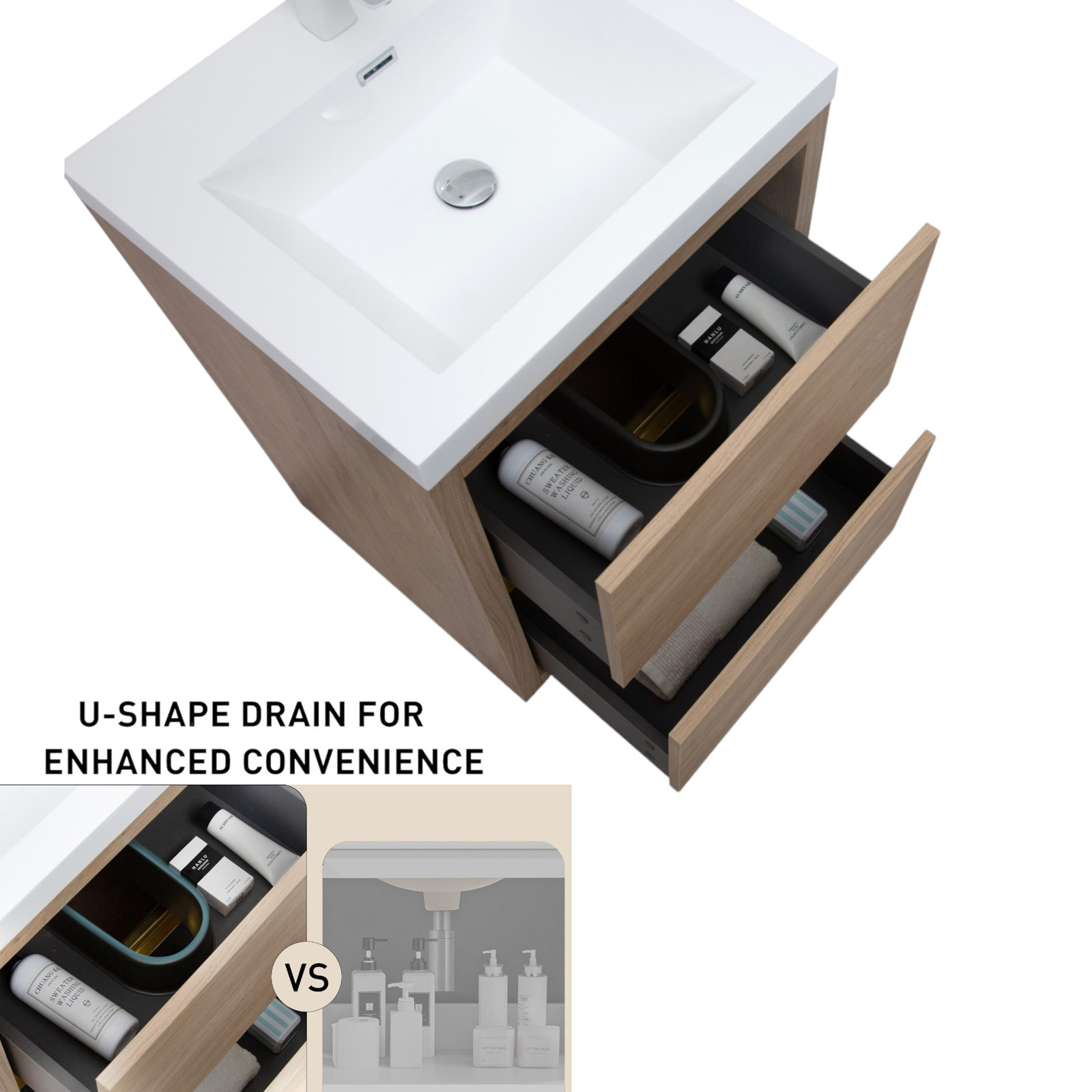 Beira 24" Single Bathroom Vanity, Oak