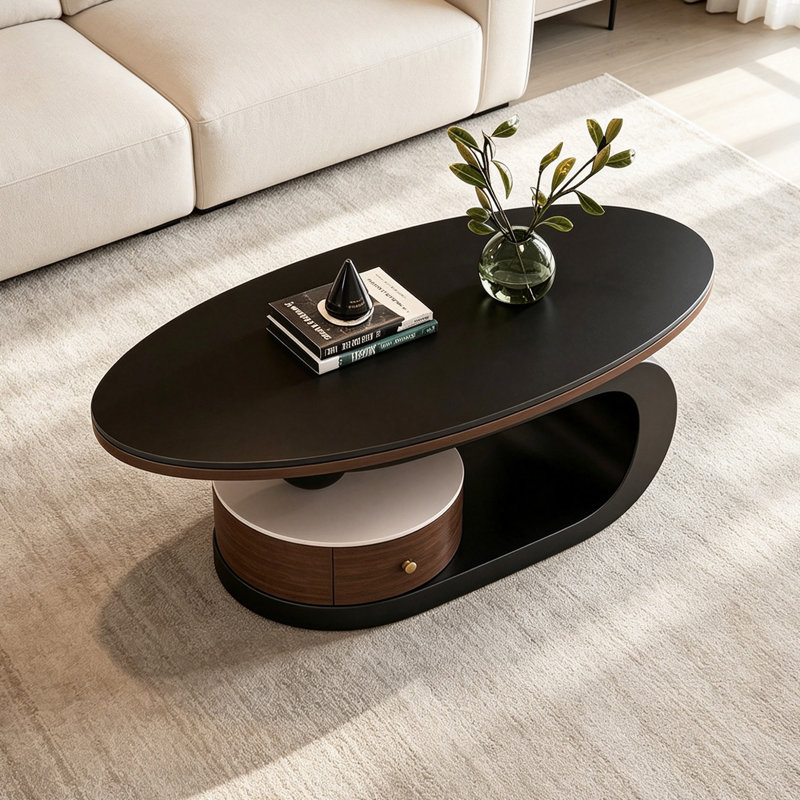 Table basse haut de gamme French Vintage, H 15,74 po x l 39,37 po x P 21,65 po, Noir
