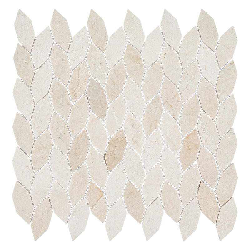 Channing 1-in. x 2.5-in. Elongated Hex Marble Look Polished Natural Stone Wall & Floor Mosaic Tile, Latte Elongated He