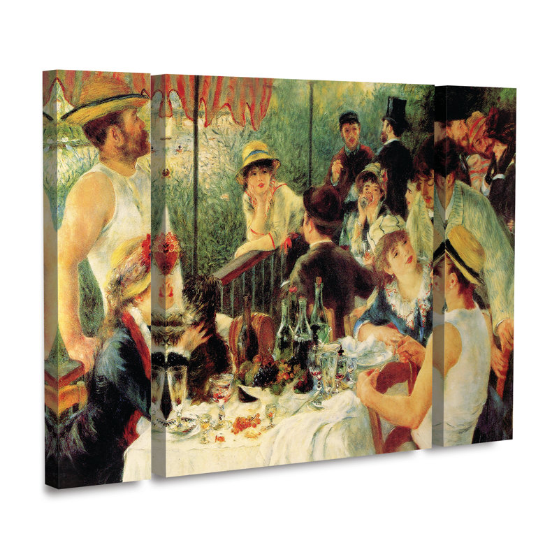 Ensemble de 3 panneaux muraux - «Murche of the Boating Party» par Pierre Renoir 