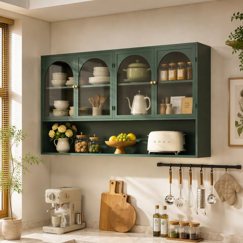 Rangement mural en verre 47,25 po, Vert foncé