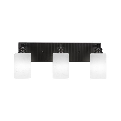 Barre d'éclairage de salle de bain 3 lumières Edge avec fini espresso et verre mousseline blanc 4 po