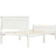 Structure de lit simple en bois massif blanc avec tête et pieds de lit, construction de la plateforme