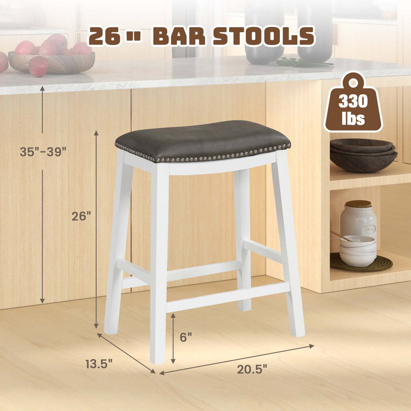 Tabouret de comptoir 26 po Nicala, Blanc, Gris