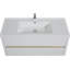 Meuble-lavabo mural blanc / beige de 36 po / 48 po avec lavabo, rangement, plateau blanc brillant en résine de pierre et tiroirs à fermeture en douceur-1522752375-1522752361