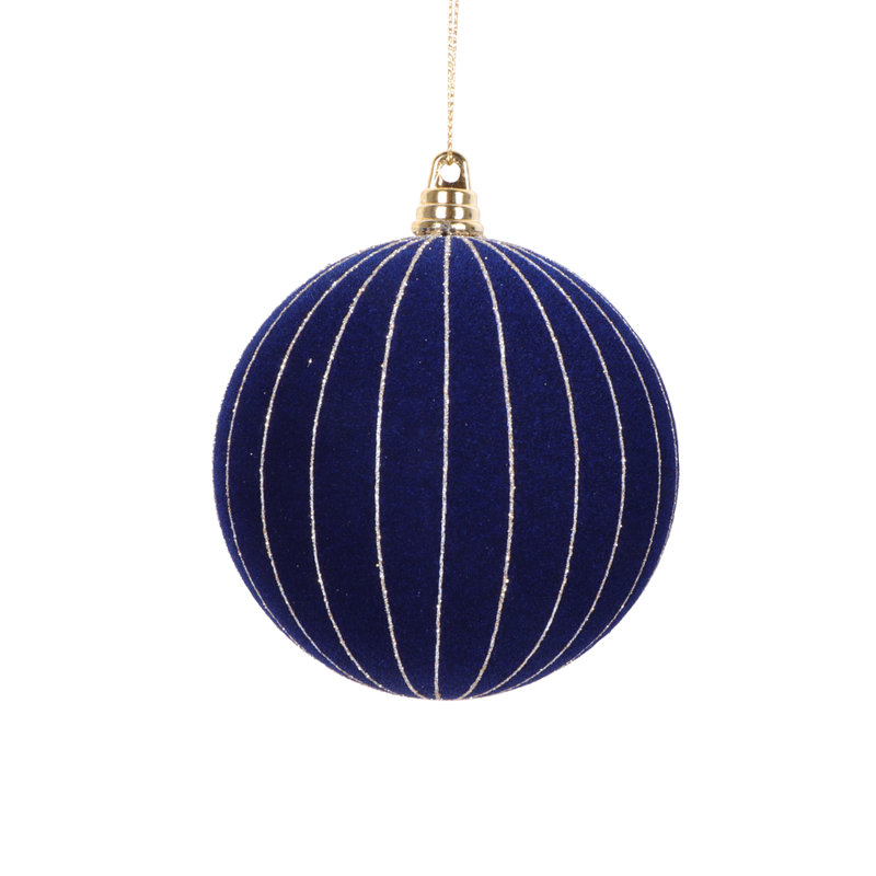 Ensemble d'ornement boule 3 pièces, H 4 po x l 4 po x P 4 po, Bleu