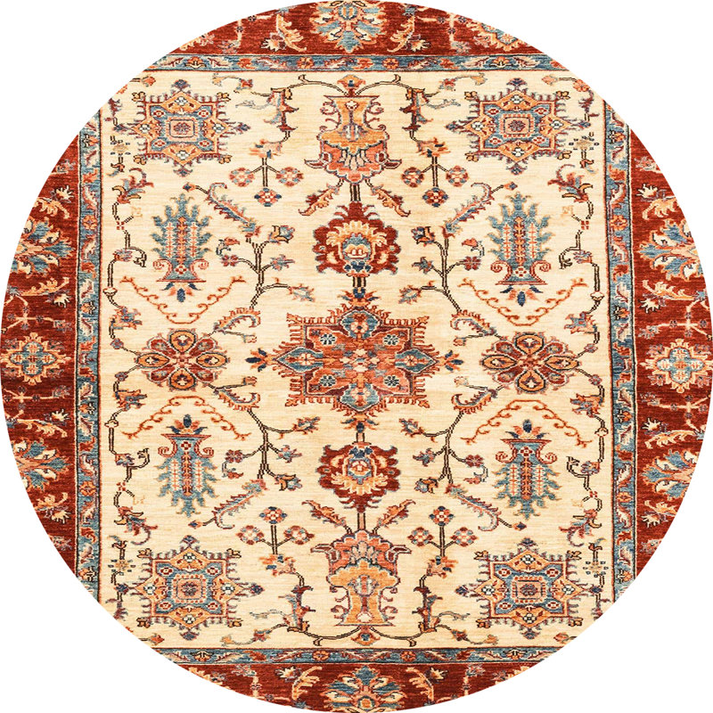 Abstract Indoor Rug, Round 7'