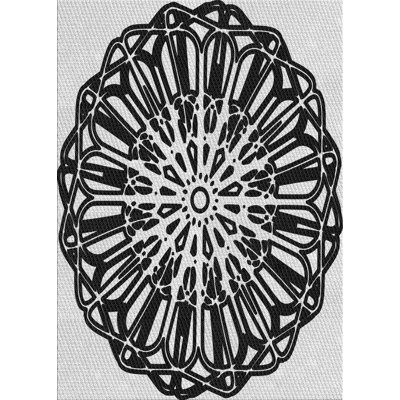 Tapis noir/blanc à motifs