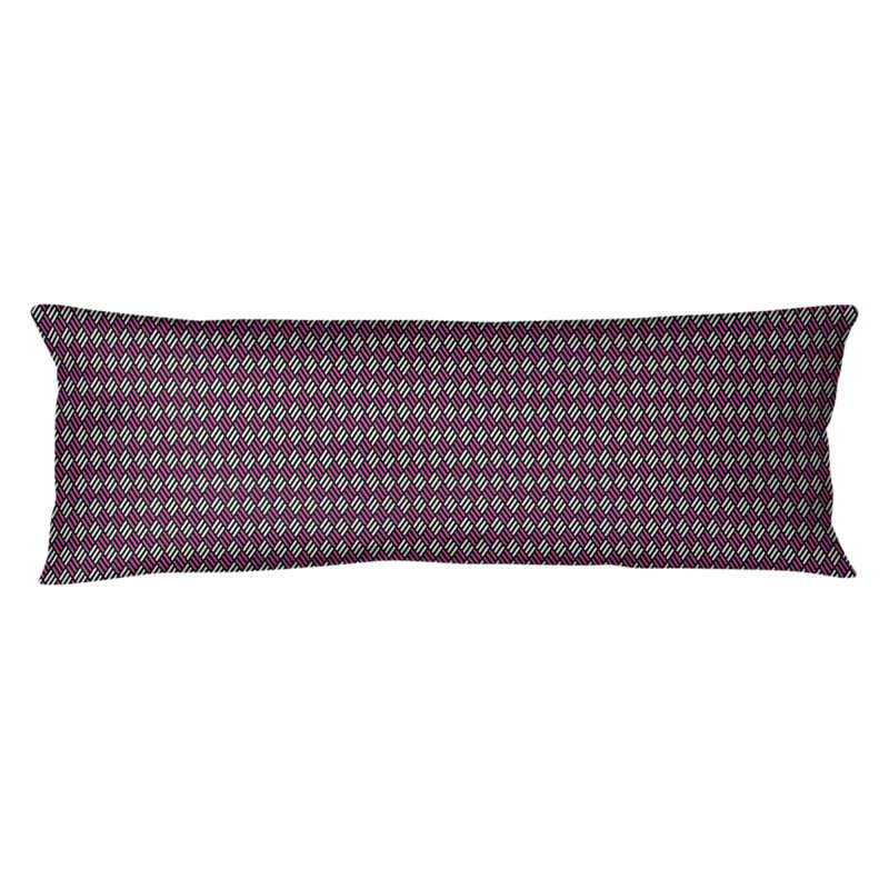 Coussin lombaire à carreaux à rayures, Sarcelle / orange, Bourre en polyester, Molleton moelleux