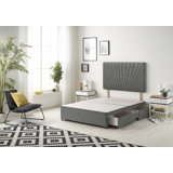SantaMonica Etheral Linen Fabric Divan Base and Headboard with Optional Drawers