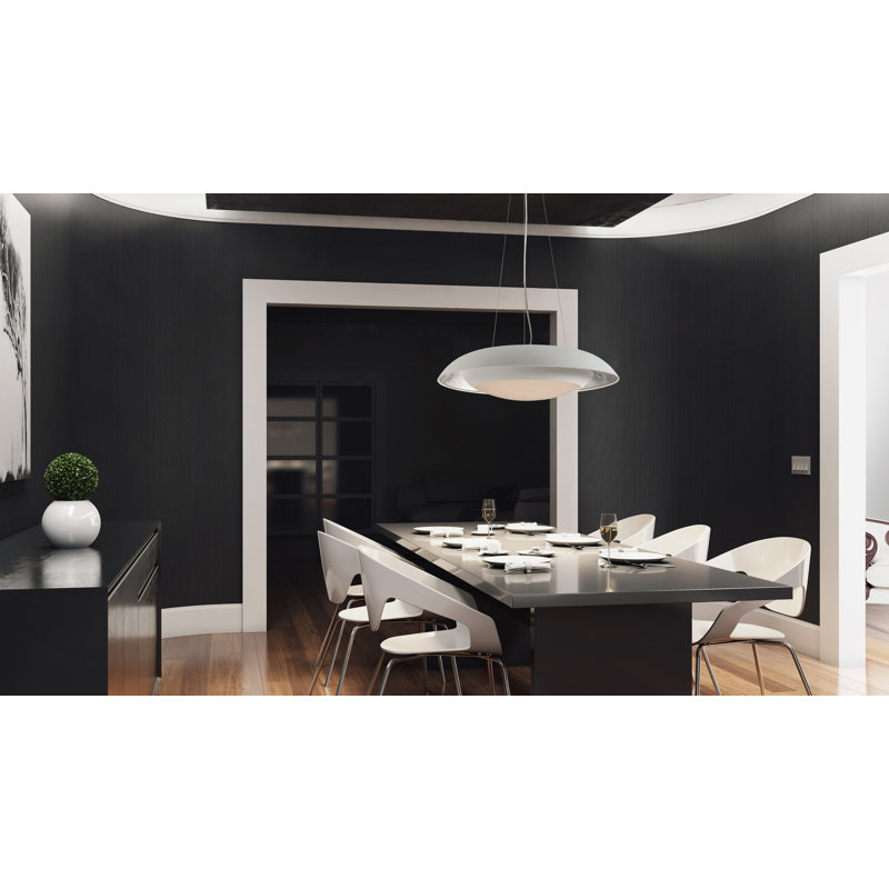 1 - Light LED Single Pendant, 128.5" H x 23.5" W x 23.5" D, Silver Leaf/White