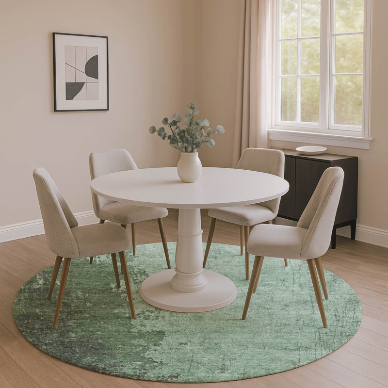 Premium Machine Washable Woodson AMF1912 Abstract Rug, Round 8'
