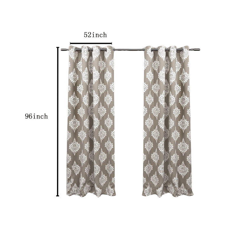 Emma-Anne Room Darkening Curtain Pair, 52"W x 84"L, Taupe