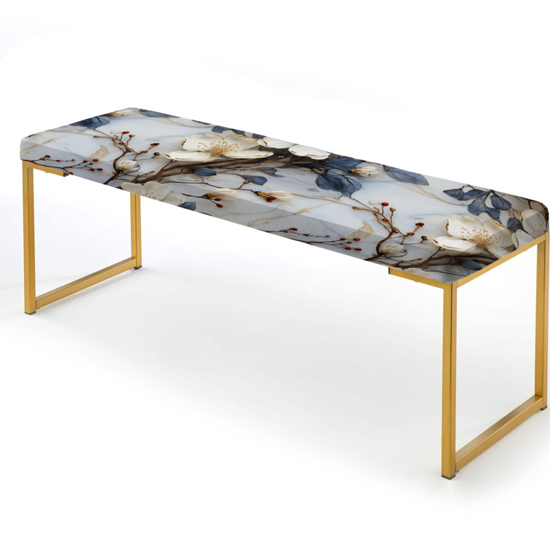 Banc en tissu d'ameublement en marbre Magnolias