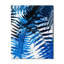 Horloge murale rétro «Blue Ferns On White III - Abstract Botanicals»-99633944