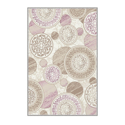 Stylish Woven Carpet (3.9 x 4.0 ft), 100% Polyester, Pile Height: 0.3 in | Antibacterial & Non-Slip Underside, 3D Digital Printing | Machine Washable, Perfect for Home Décor, Living Room & Bedroom Use