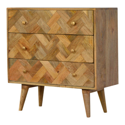 Kennison Solid Wood 75cm W 3 - Drawer Chest of Drawers