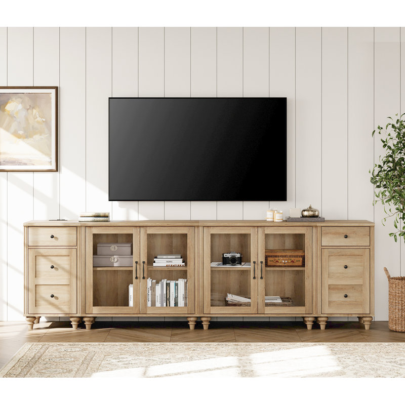 Meuble télé pour téléviseur de 85 po ou moins Corretta, Chêne