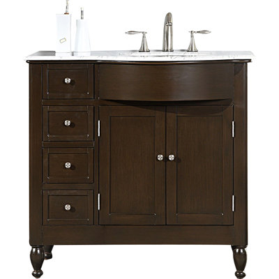 Davian 38'' Single Bathroom Vanity with Marble Top