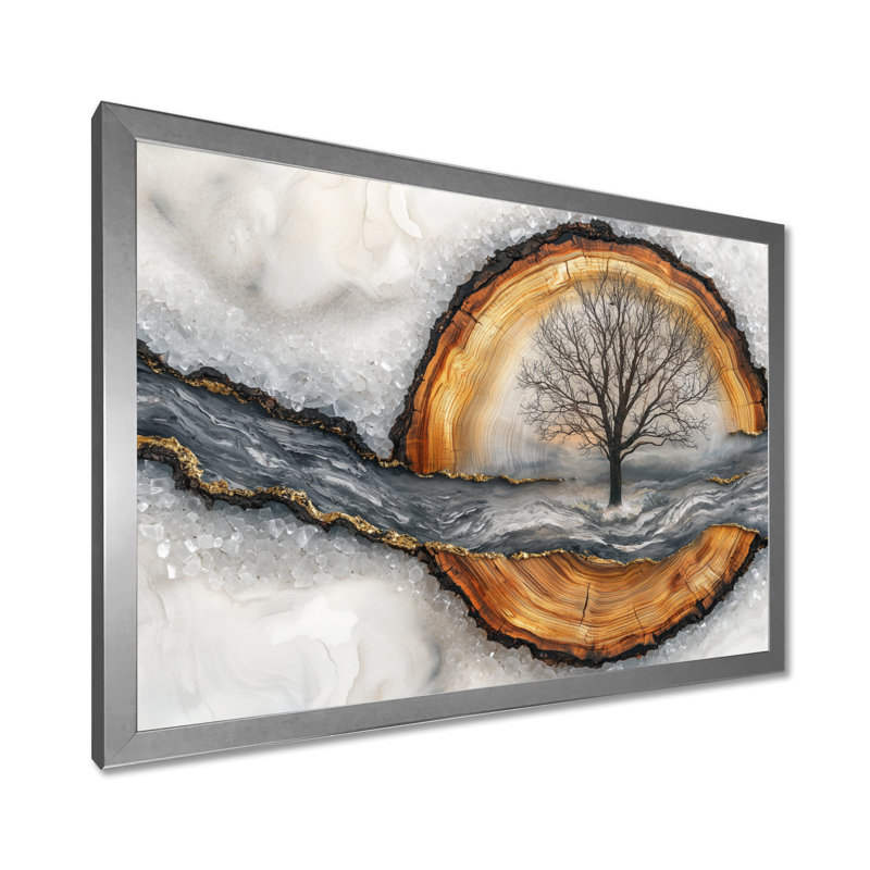 Gibout II - Landscapes Wall Art, H 16 po x l 32 po, Cadre flottant, Argent argent