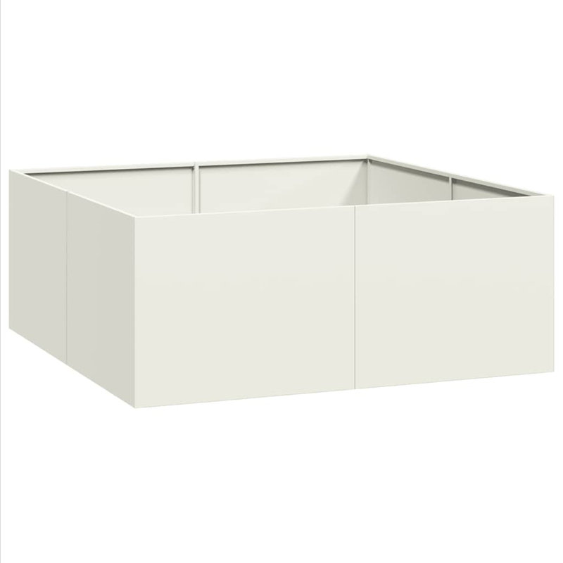 Planter 100X100Cm Steel, 40cm H x 100cm W x 100cm D, White