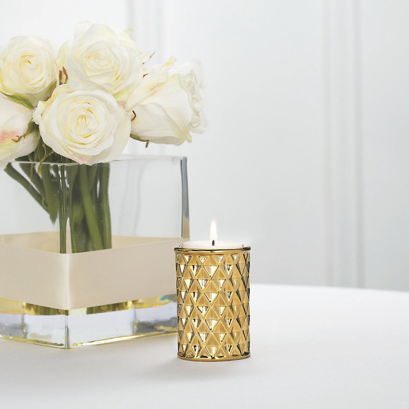 7.9'' H Concrete / Cement Tabletop Candle Accessories, Gold