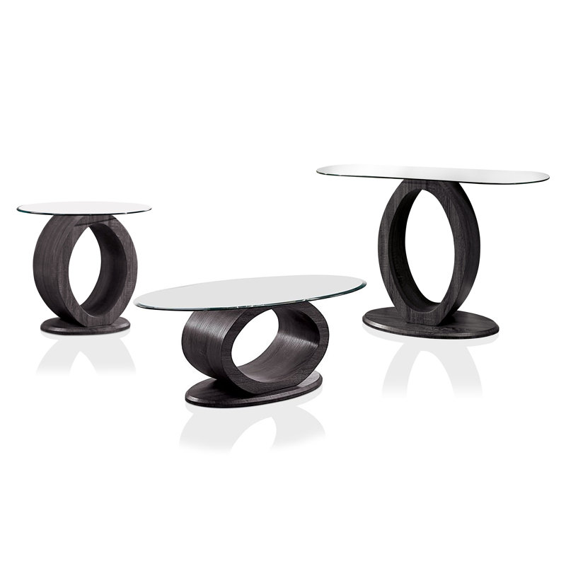 Ensemble de tables basses 3 pièces Rehberg, Gris