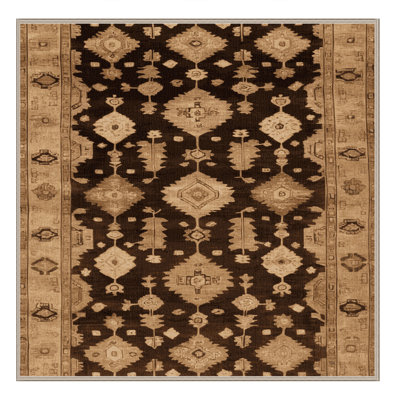 Machine Washable Overdyed Brown Area Rug