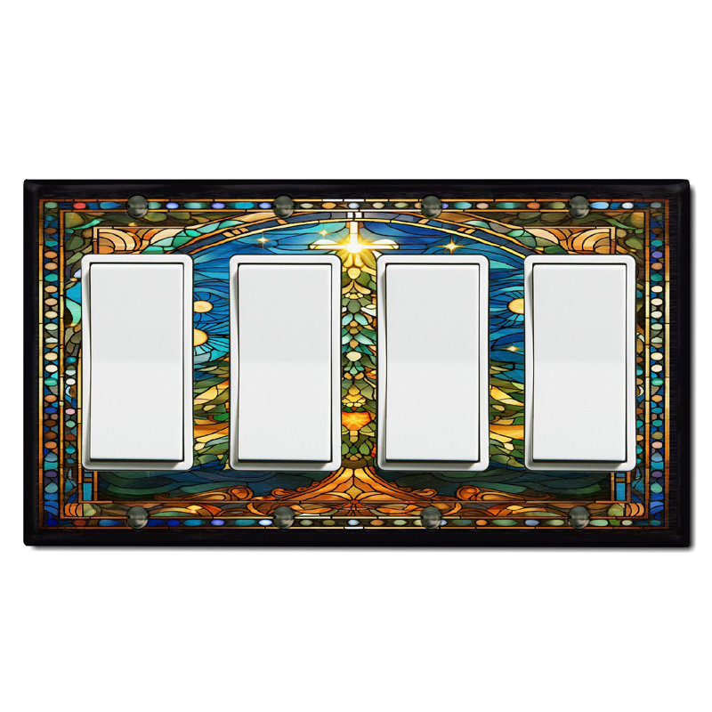 4 - Gang Toggle Light Switch Standard Wall Plate