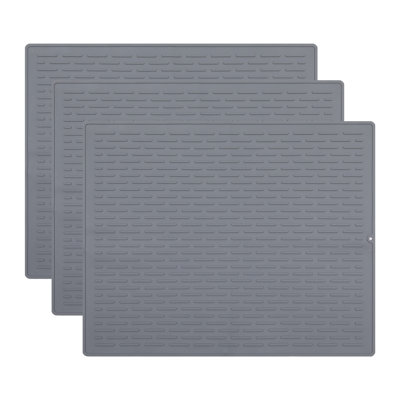 Paquet de 3 tapis de vaisselle en silicone antidérapants pour la cuisine