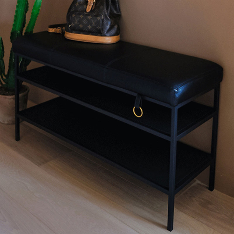 Banc rembourré noir, Noir