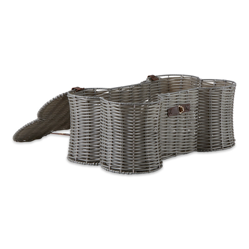 Panier à jouets en forme d'os, H 9 po x l 15 po x P 24 po, gris