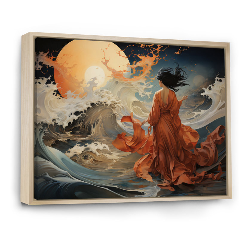 Asian Art Whispering Winds - impression, Cadre naturel flottant, H 12 po x l 20 po x P 1 po