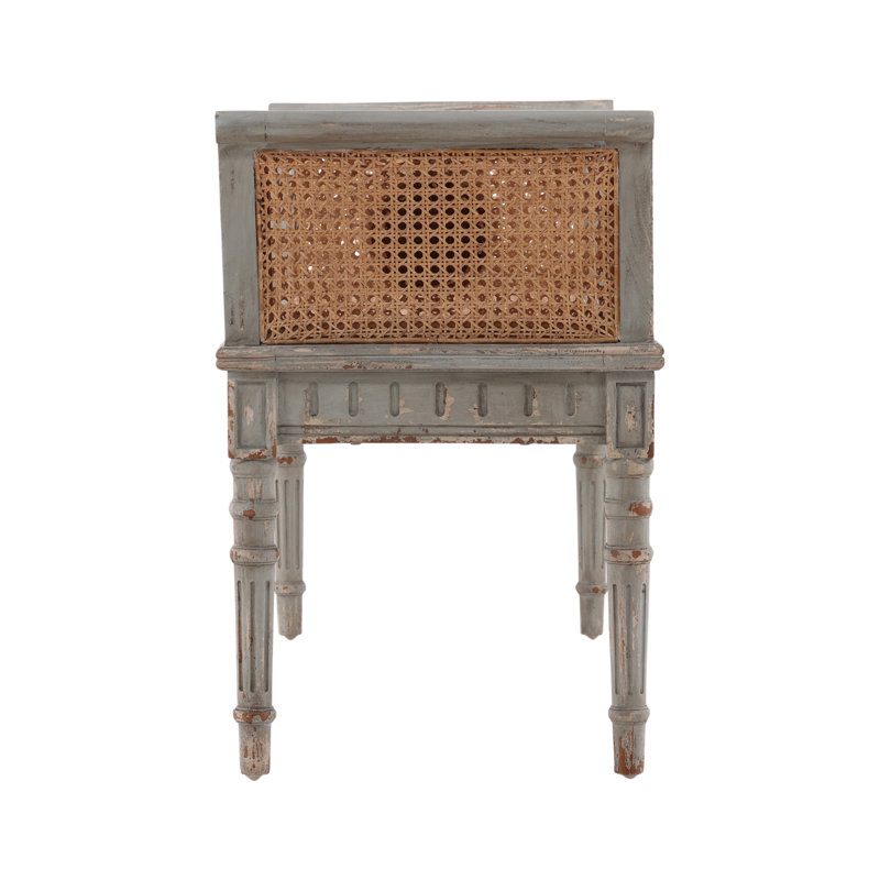 Furniture Classics Castlewood Greige Mahogany Cane Bench