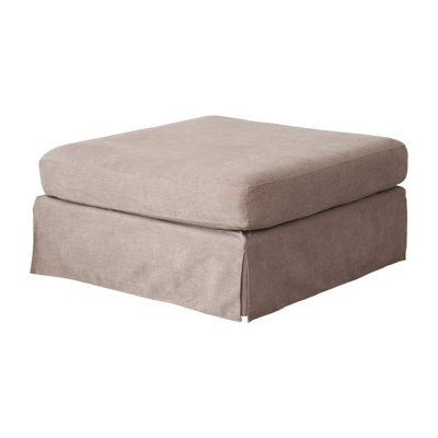 Upholstered Modular Sectional Slipcovered Linen Ottoman