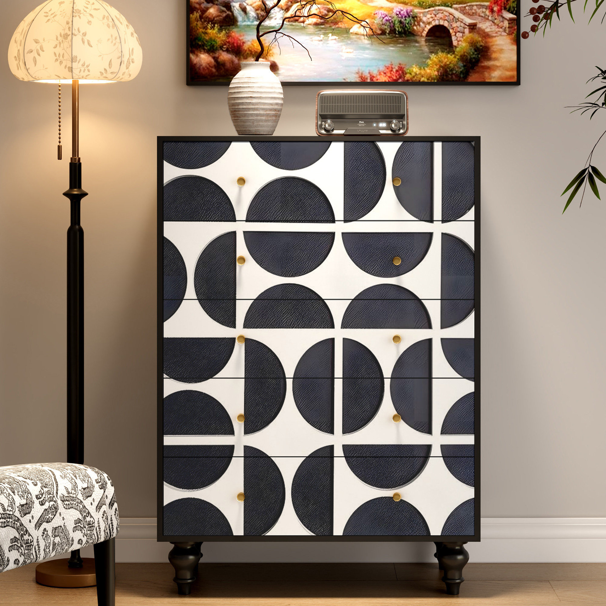 Latitude Run® Solid Wood 5 - Drawer Rectangular Accent Chest | Wayfair