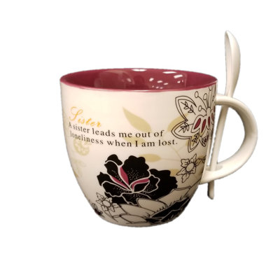Ensemble de grandes tasses à café 2 pièces soeur love Barger