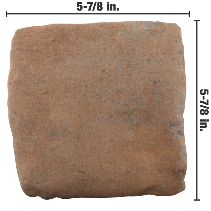 Benisa 6" x 6" Porcelain Spanish / Moroccan Wall & Floor Tile, Coffee
