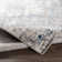 Addilyn Machine Woven Abstract Dark Blue/Beige Area Rug
