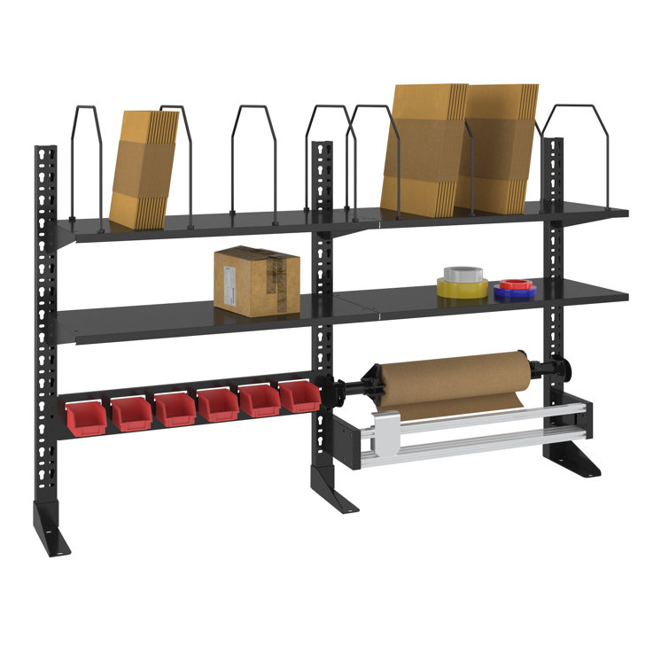 Modular 52 in. W Metal Workbench Tool Storage Kit with Paper Cutter and Shelves