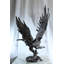 Grande statue en forme d'aigle Nifao en aluminium avec ailes déployées en vol - Décoration animalière de style bronze pour la maison et le jardin - H 40 po x 35 po x H 51 po